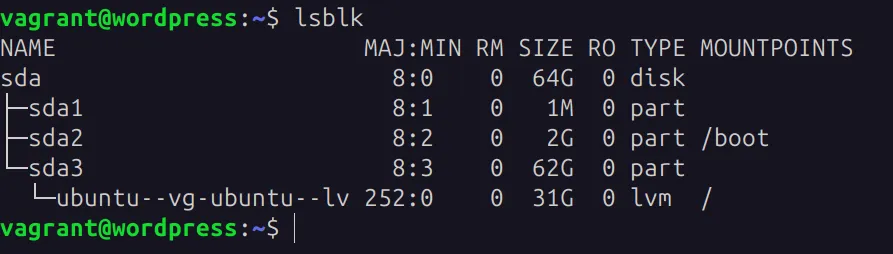 LVM in linux screenshot 2