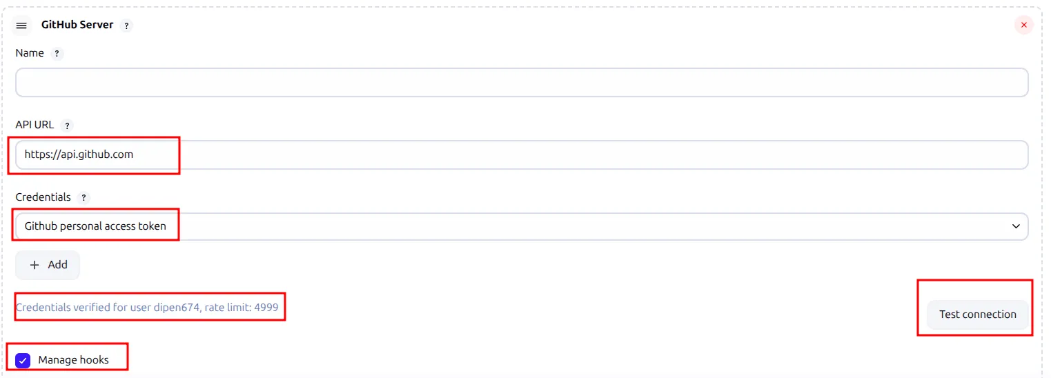 Github Hooks in Jenkins screenshot 1